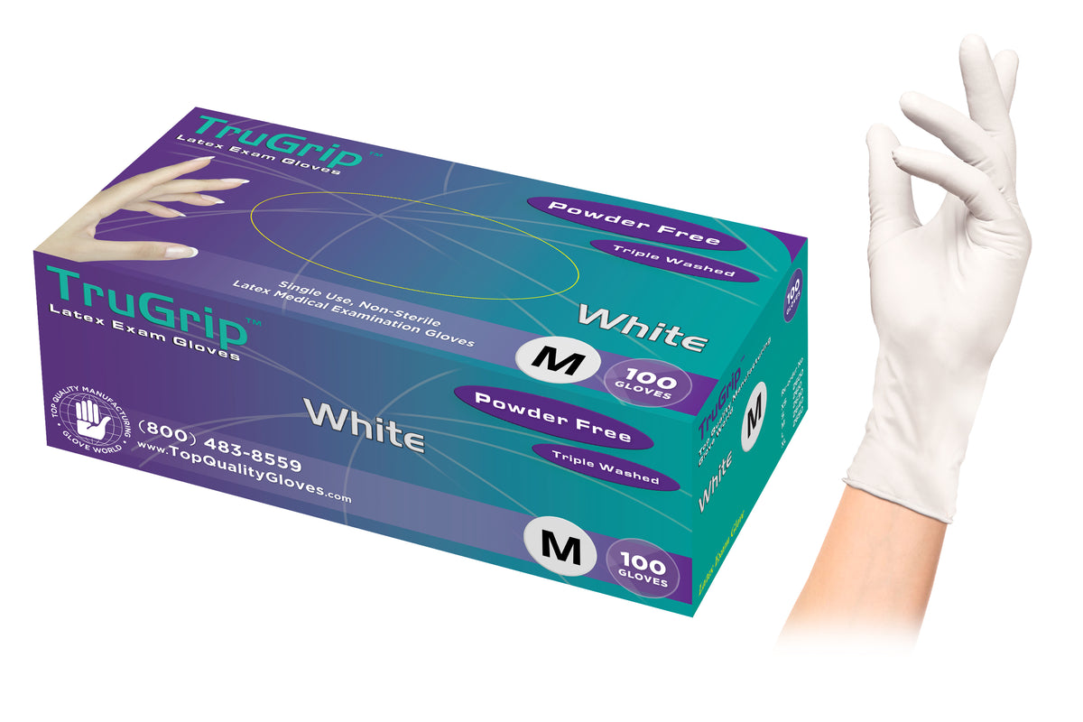 TruGrip White Gloves (Latex) Top Quality Manufacturing