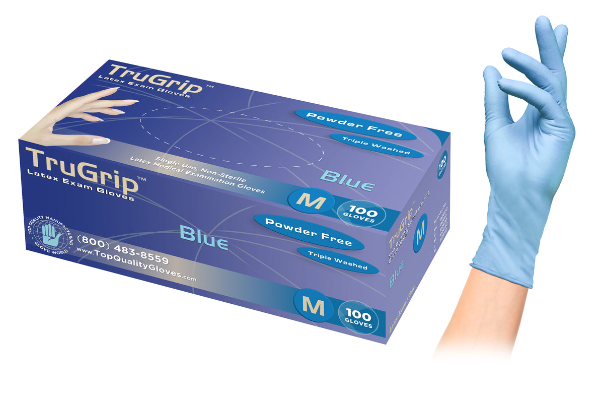 TruGrip Blue Gloves (Latex) Top Quality Manufacturing