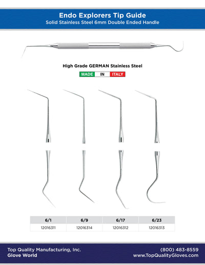 Endo Explorers - Double Ended Solid Handle - 6/17 - Solid Handle, & 6/9 - Solid Handle - (Sale)