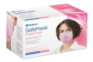 SafeMask FreeFlow ASTM 3 Earloop Face Mask- Pink (Sale)