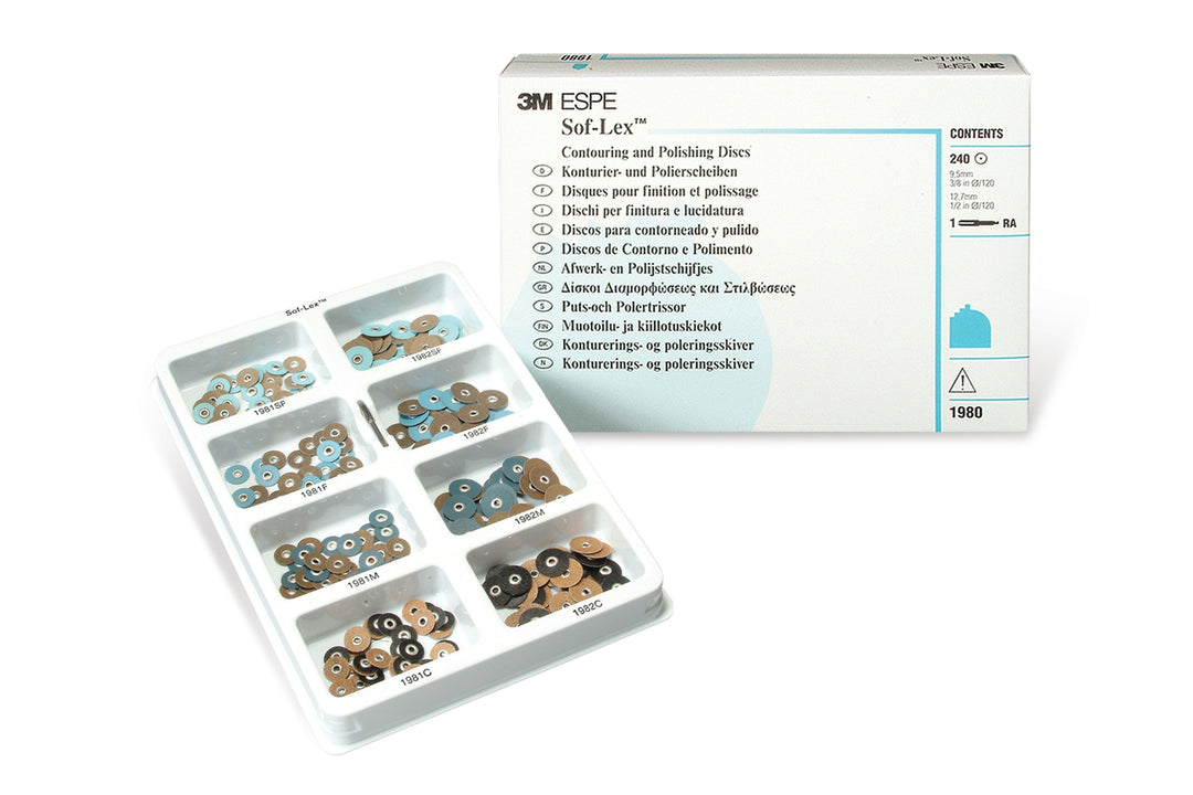 3M ESPE 1981F Sof-Lex Contouring & Polishing Pop-On Discs – 3/8" Fine, 85 Discs