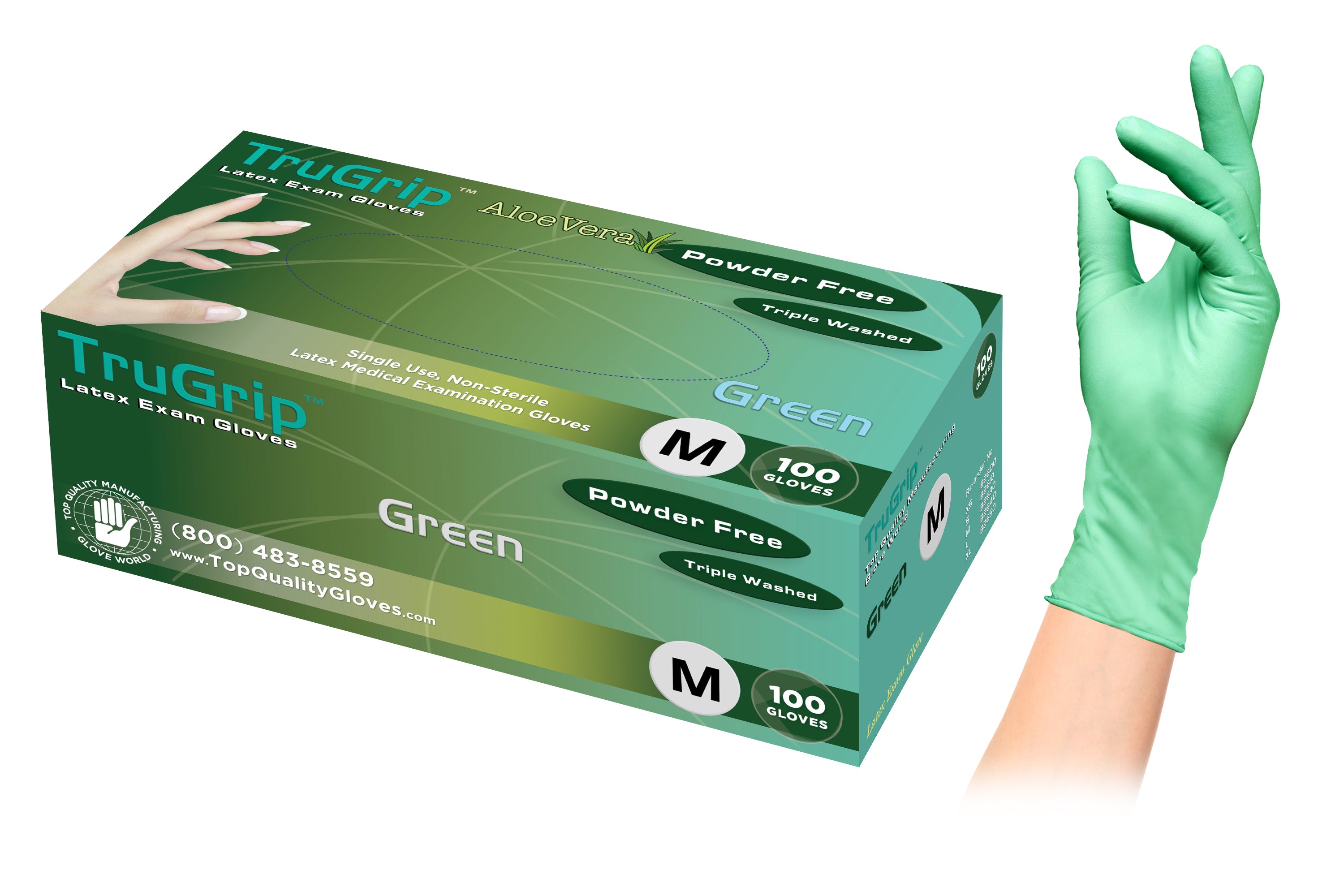 TruGrip Green Gloves (Latex) – Top Quality Manufacturing