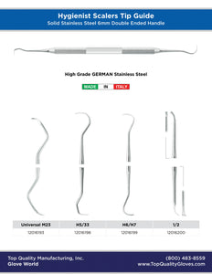 Hygienist Scalers - Double Ended Solid Stainless Steel Handle