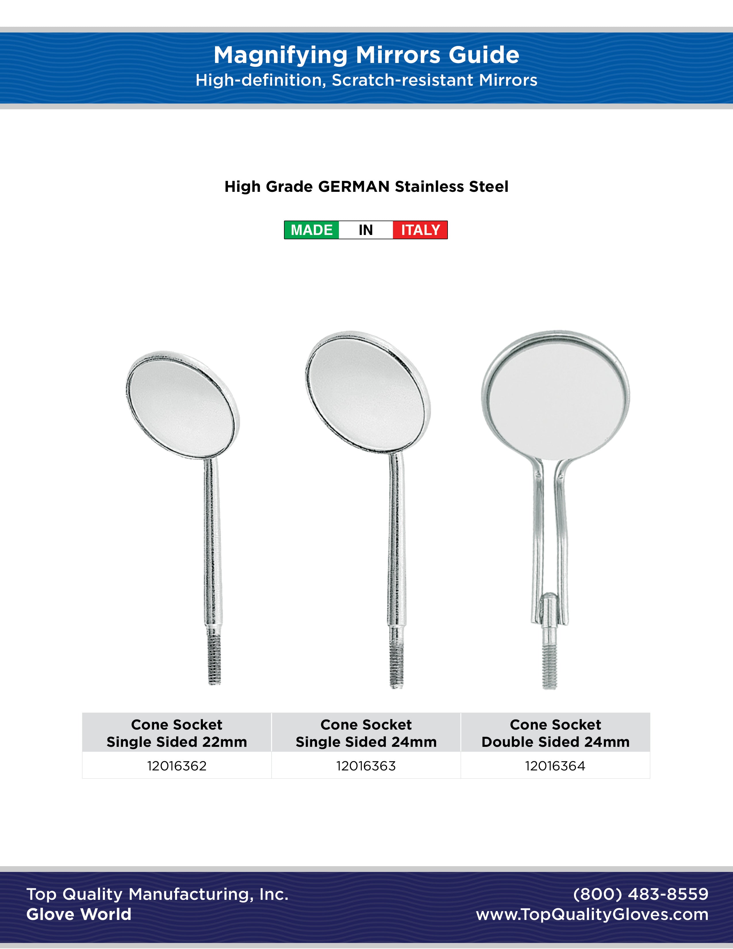 Cone Socket Magnifying Mouth Mirrors - Cone Socket 22 mm – Top Quality ...