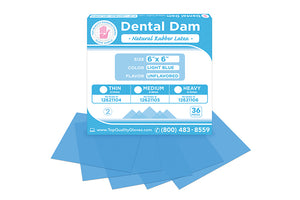Top Quality Latex Dental Dam Unflavored Blue