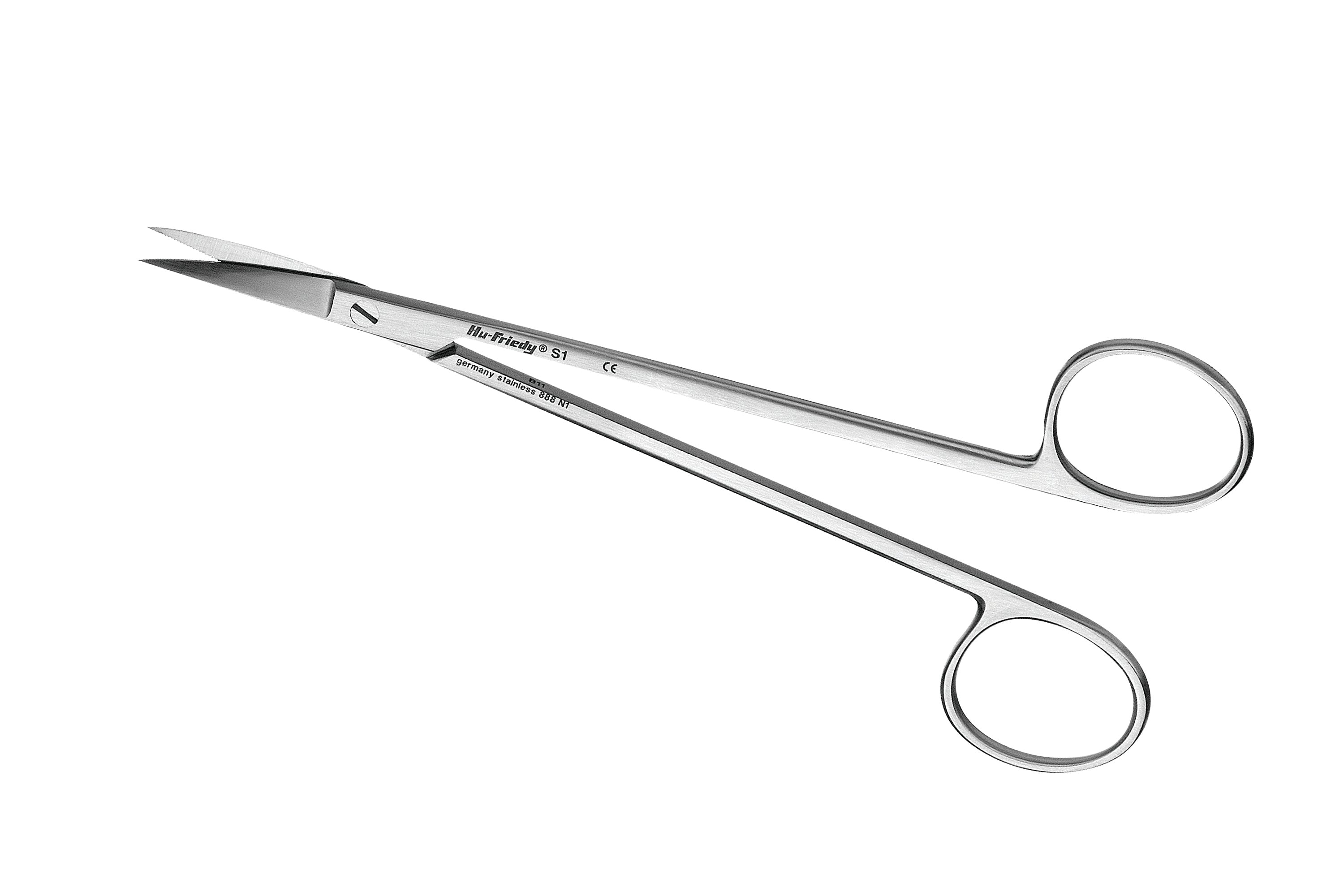 Tissue Scissors Dean 7 angled 1 serrated blade curved